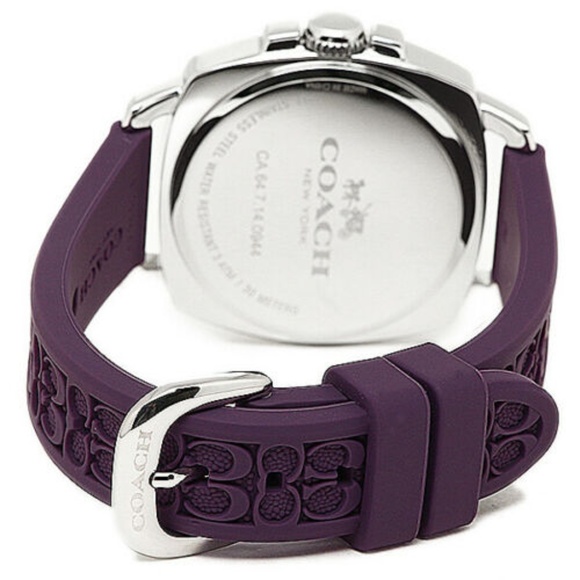 Coach Women Boyfriend Purple Logo-Embossed Watch - Picture 3 of 4